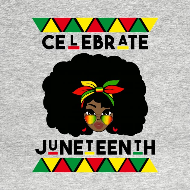 Black Women Messy Bun Juneteenth Celebrate Independence Day by joneK